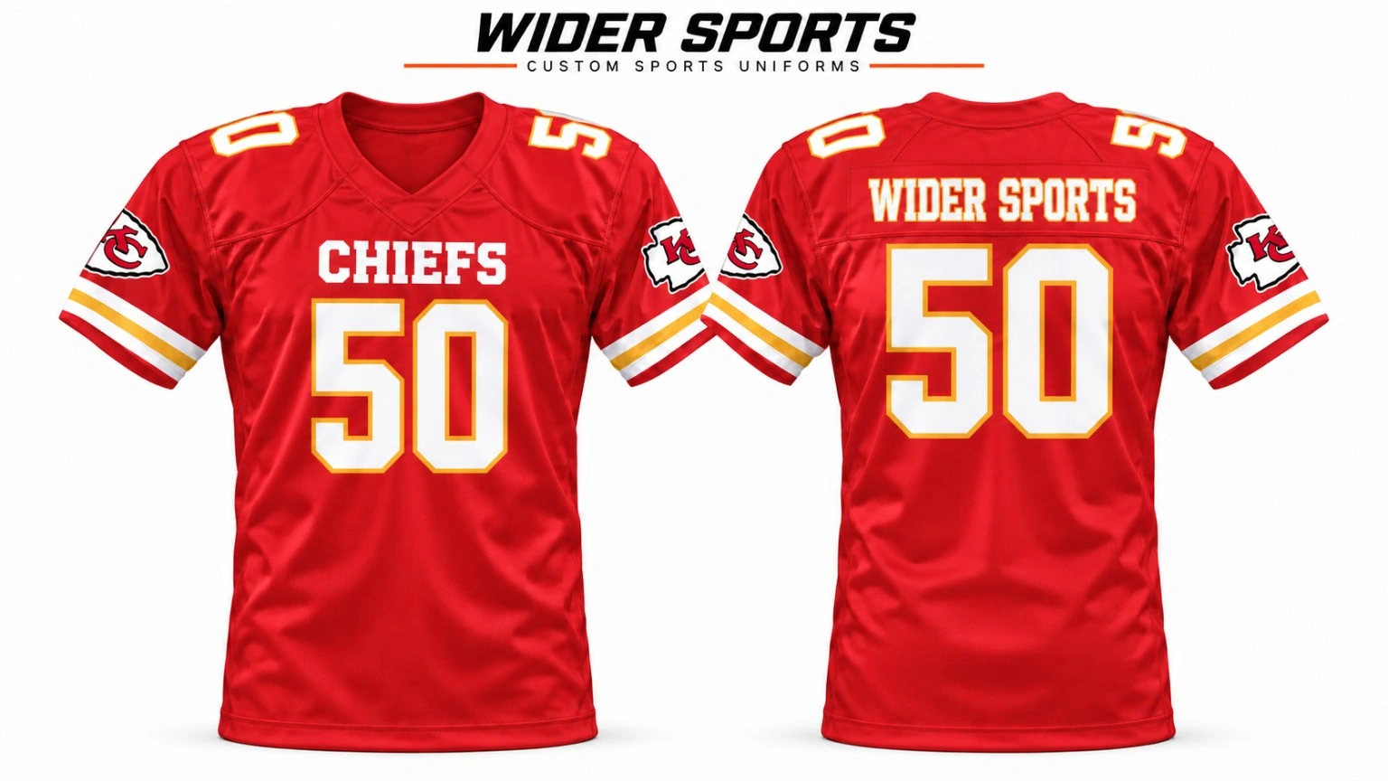 Red fan jersey front and back